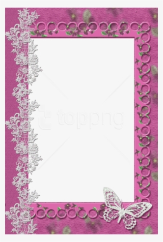 Free Png Pink Transparent Frame With Lace Butterfly - Transparent Lace Pink Border