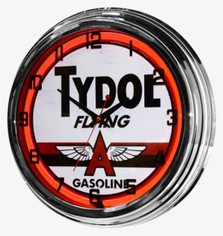Tydol Neon Clock - Flying Gasoline
