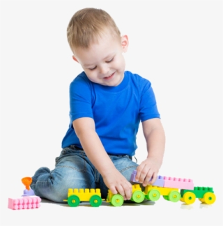Kid Playing With Train