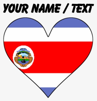 Custom Costa Rica Flag Heart T-shirt - Heart