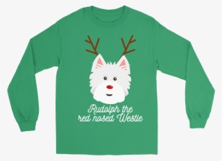 Rudolph The Red Nosed Westie Long Sleeved Tee - Shirt