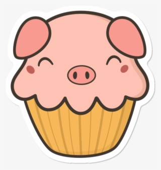 Cute Kawaii Pig Cupcake - Kawaii