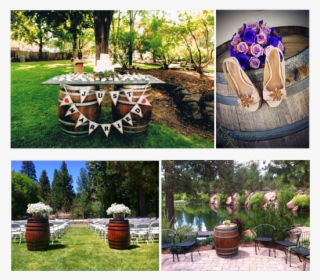Wine Barrel Stands For Rent Bend, Oregon - Backyard