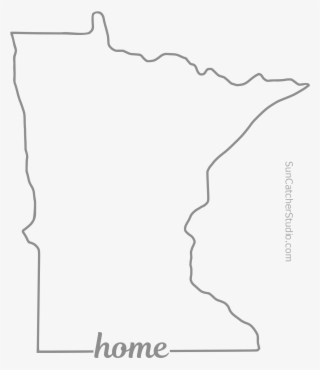 Free Minnesota Outline With Home On Border, Cricut - Line Art