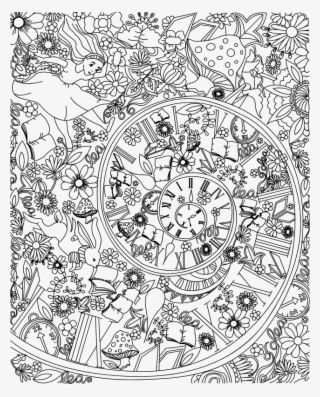 Alice In Time - Alice Falling Down The Rabbit Hole Drawing