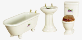 Furnish Your 1 Inch Scale Dollhouse With This 3 Piece, - Bathroom Sink