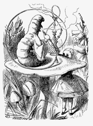 Alice And The Caterpillar - Alice In Wonderland Caterpillar Original