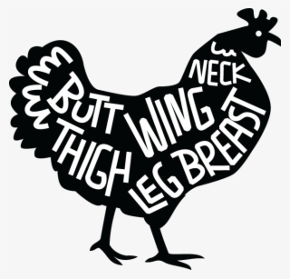 Diagram Of Chicken Cuts - Chicken Cuts Black And White
