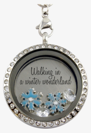 Walking In A Winter Wonderland Charm Necklace - Locket