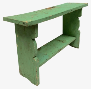 1800s French Country Farmhouse Painted Bucket Bench - Shelf