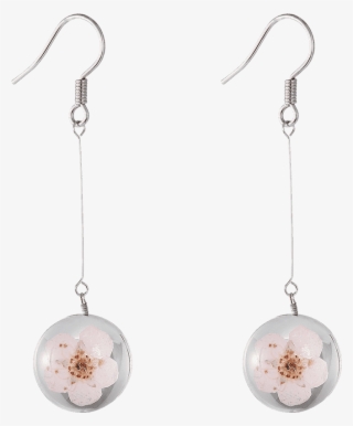 Zegl Transparent Orbs With Flowers Dangle Earrings - Earrings