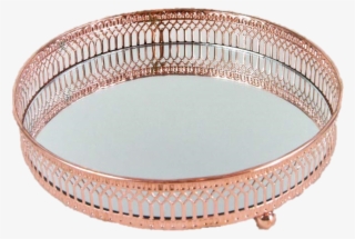 Details About Tray Mirrored Rose Gold Copper Round - Ceramic