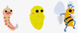 Pokemon 013 014 015 Weedle, Kakuna, Beedrill - Cartoon