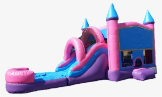 Extreme Princess Water Slide Combo - Pink And Purple Bounce House With Slide
