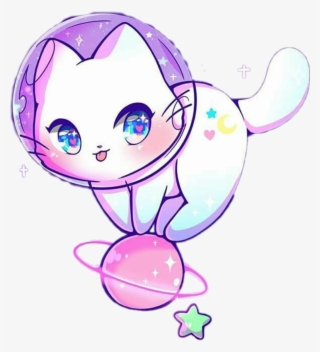 #kawaii #cat #neko #nya #space #astronaut #multicolor - Cat In Space Drawing