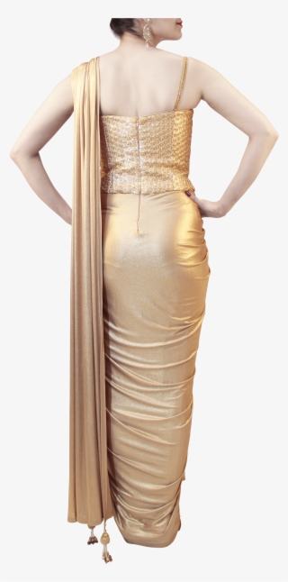 Gold Saree Gown - Gown