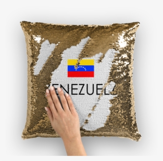 funda De Cojín De Lentejuelas Good Vibes Venezuela - Face Sequin Designs