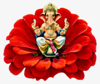#lord #lordganesha #lordganesh #ganesha #red #redflower - Ganesh Ji With Flower