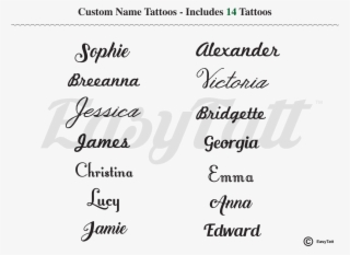 14 Tattoos Fake Tattoo, Custom Names - Jessica Tattoo In Cursive