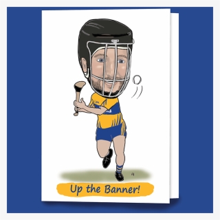 Clare Hurling Greeting Caricature Card - Cartoon