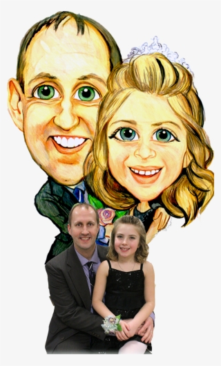 2017 Father Daugher Dance Dance Caricature - Cartoon
