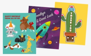 Sample Of A Groupgreeting Birthday Card Signed By Multiple - Cartoon