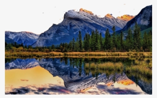 Nature Drawing - Mount Rundle - 1920x1200 PNG Download - PNGkit