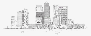 Wharf Clipart Black And White - Canary Wharf Skyline Drawing
