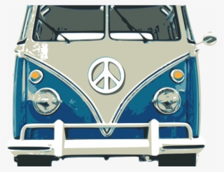 Hippies Clipart Vw Camper Van - Vw Camper Front View