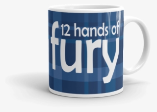 12 Hands Of Fury The Plaid Horse Logo ~ Navy Plaid - Coffee Cup