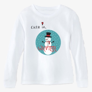 Cute In Winter, Christmas Or Holiday Snowman Long Sleeve - Sweatshirt