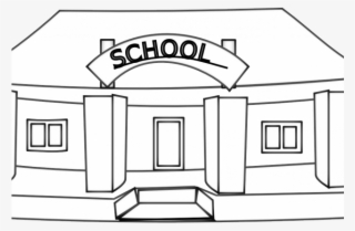 White House Clipart High School Building - School Building Cartoon Black And White