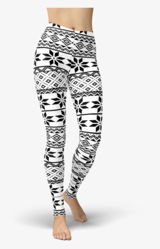 Black And White Snowflakes - Leggings