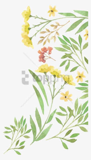 Free Png Green Watercolour Flower Png Image With Transparent - Png Watercolor Yellow Flower Png
