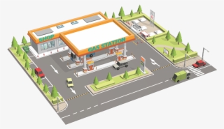 Cash Register Area - Cng Gas Station Plan