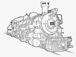 Drawn Railroad Steam Powered Train - Drawing Pic Of Train Engine