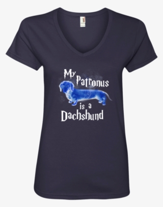 My Patronus Is A Dachshund Ladies' V Neck T Shirt - Mom Of Boys Less Drama Than Girls But Harder To Keep