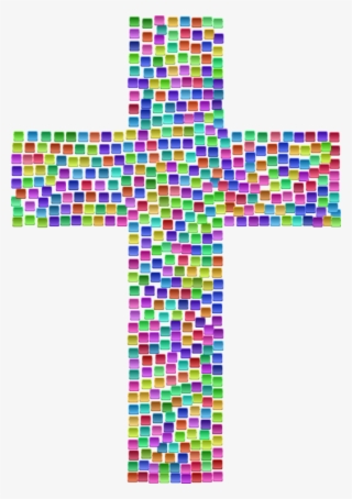 Mosaic Clipart Crucifix - Mosaic Drawing