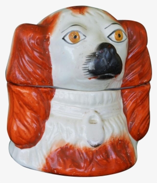 Victorian Staffordshire Spaniel Dog Head Tobacco Jar - Cocker Spaniel