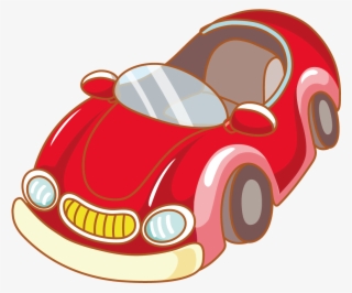 Red Sports Car Vector Material - Gambar Kartun Driver Mobil