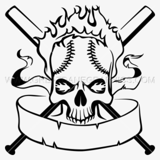Skull Clipart Baseball - Skull Baseball Clipart