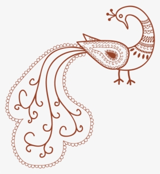 Peacock Silhouette - Henna Peacock Vector