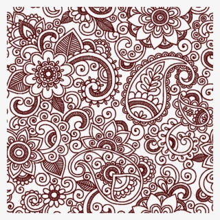 Henna Blessings - - Black And White Paisley Flower Pattern