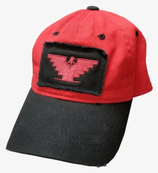 Red Distressed Cap With Eagle Patch - Baseball Cap