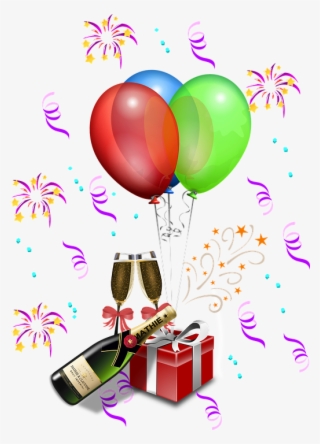 Anniversary, Balloons, Bottle, Bucket, Celebration - New Year Celebration Png