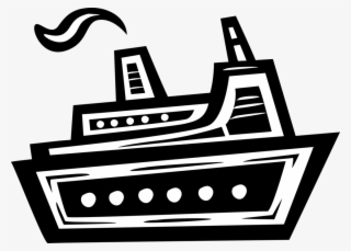 Vector Illustration Of Cruise Ship Or Ocean Liner Passenger