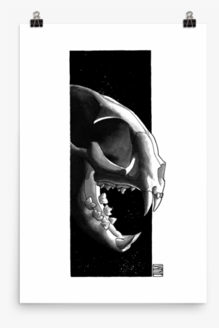 Cat Skull, Black & White - Monochrome