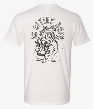 White Skull And Rose Tee