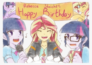 Rebecca Shoichet Twilight Sparkle Sunset Shimmer Pink - Equestria Girls Happy Birthday