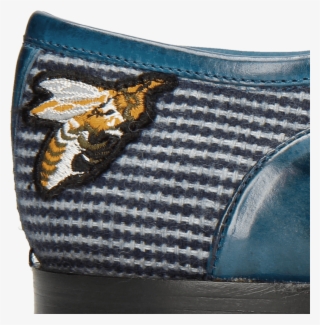 Oxford Shoes Lance 23 Ostrich Mid Blue Bee Patch - Coin Purse